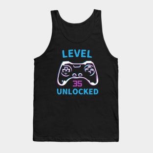 Level 35 Unlocked Retro Vintage Controller Tank Top